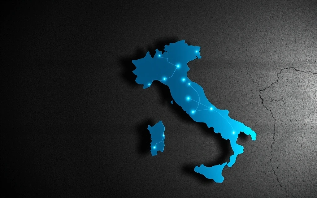 Mappa di Italia con aree di copertura